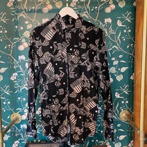 Zara Man abstract figures print shirt